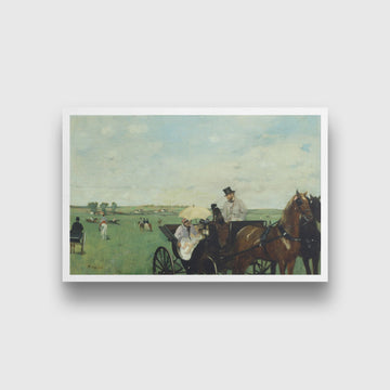 At the Races In The Countryside Painting - Meri Deewar 3 : 2 Horizontal Premium Wall Art Canvas by MeriDeewar