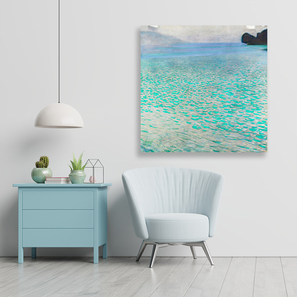Attersee painting 1 : 1 Square Premium Wall Art Canvas by MeriDeewar