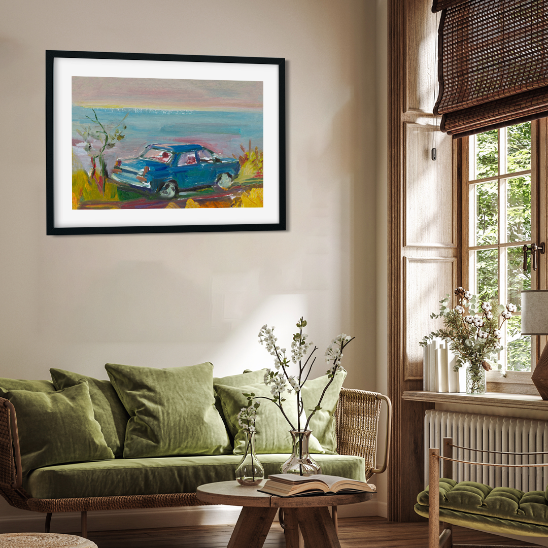 Auto Oil Painting 4 : 3 Horizontal Premium Wall Art Canvas by MeriDeewar