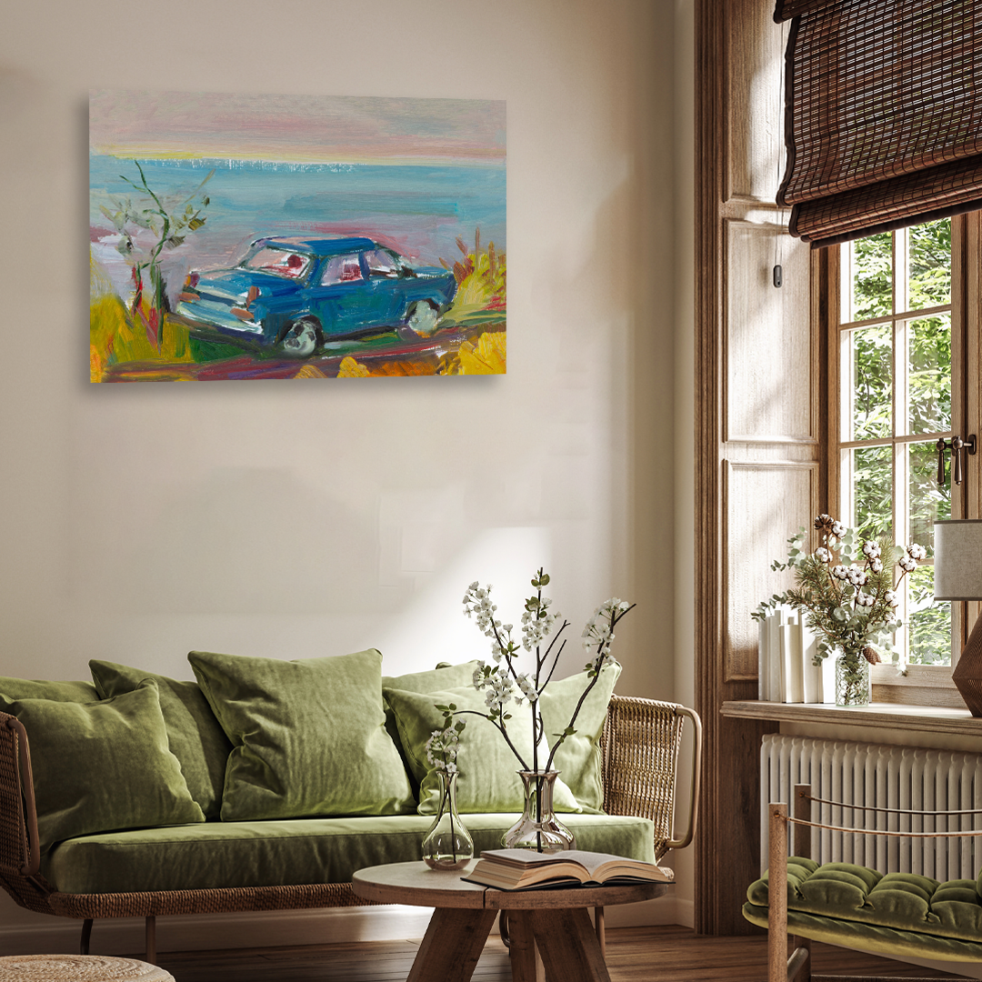 Auto Oil Painting 4 : 3 Horizontal Premium Wall Art Canvas by MeriDeewar