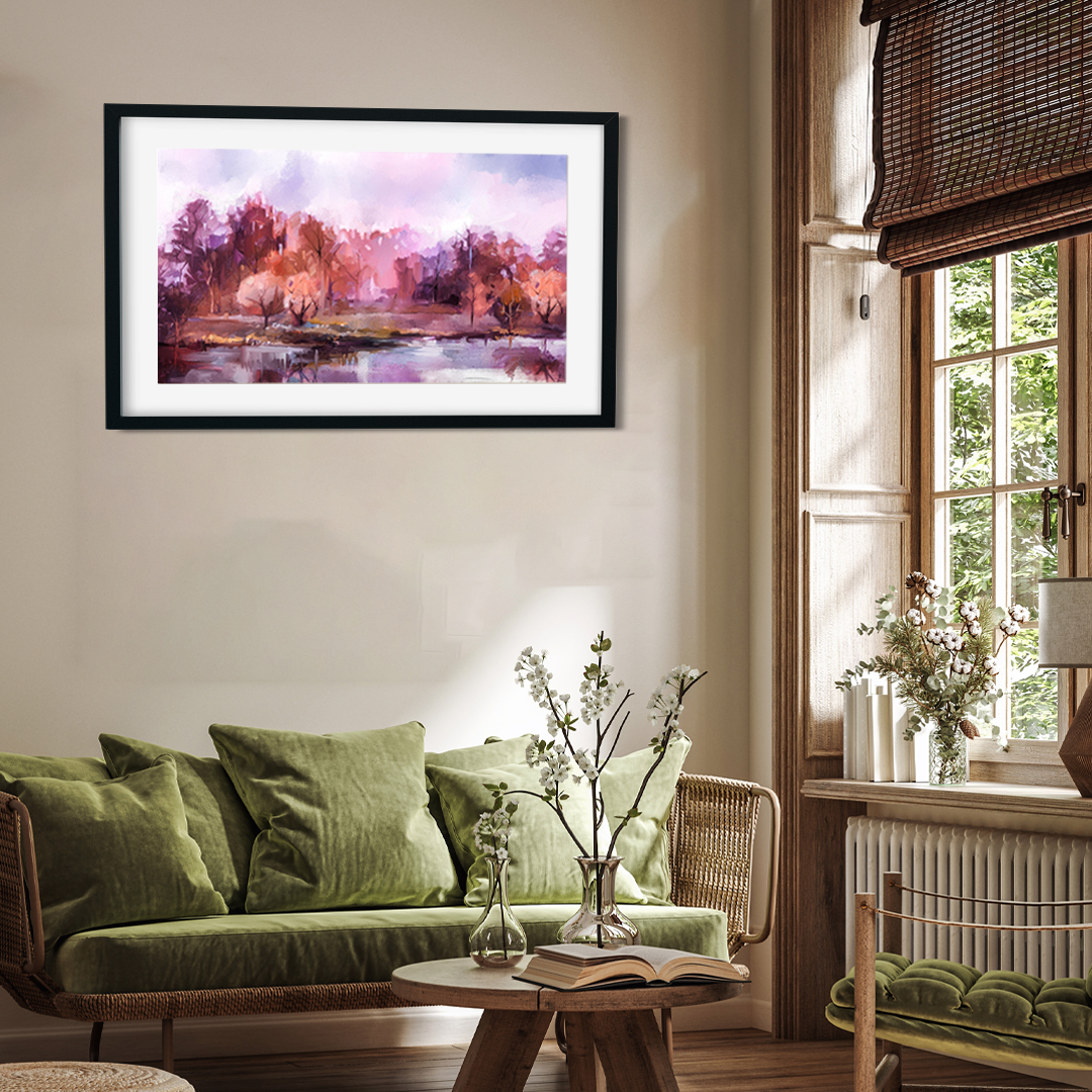 Autumn Breeze Framed Wall Painting 4 : 3 Horizontal Premium Wall Art Canvas by MeriDeewar