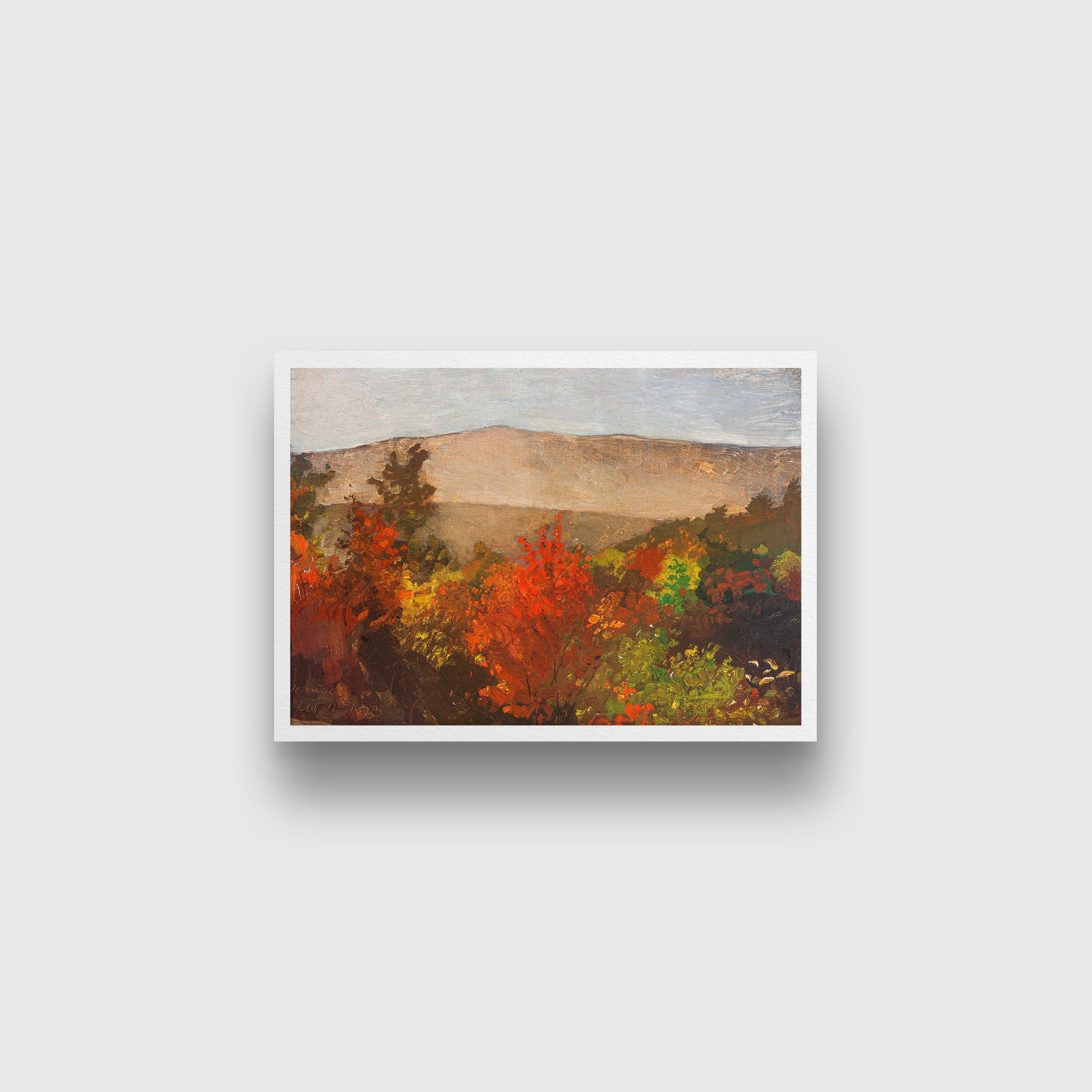 Autumn Treetops painting - Meri Deewar 3 : 2 Horizontal Premium Wall Art Canvas by MeriDeewar