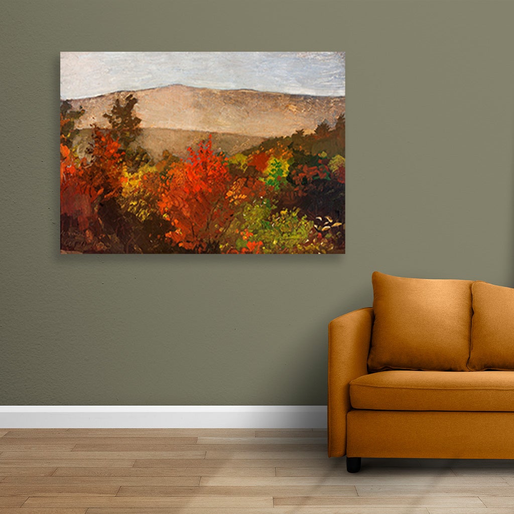 Autumn Treetops painting - Meri Deewar 3 : 2 Horizontal Premium Wall Art Canvas by MeriDeewar