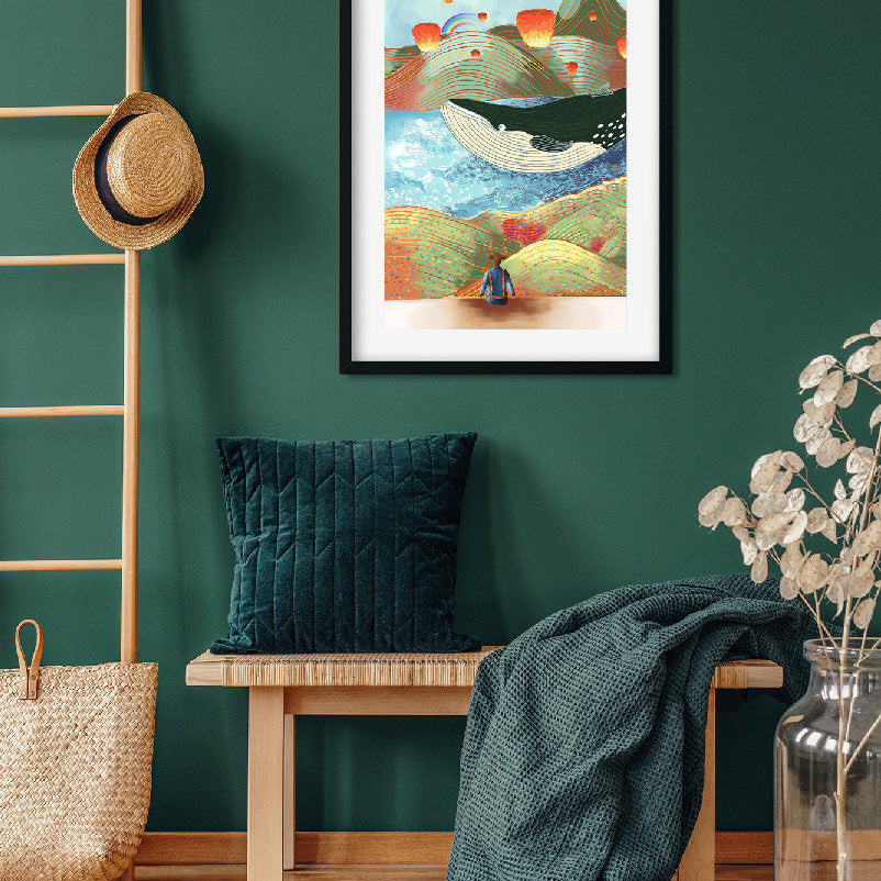 Baleine Painting 2 : 3 Vertical Premium Wall Art Canvas by MeriDeewar