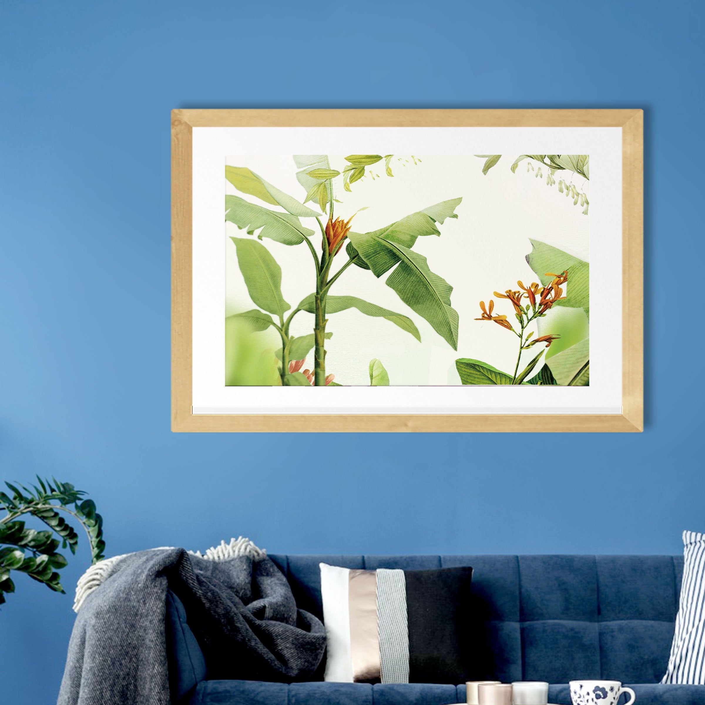 Banana Leaf Wall Art Painting-Meri Deewar 3 : 2 Horizontal Premium Wall Art Canvas by MeriDeewar