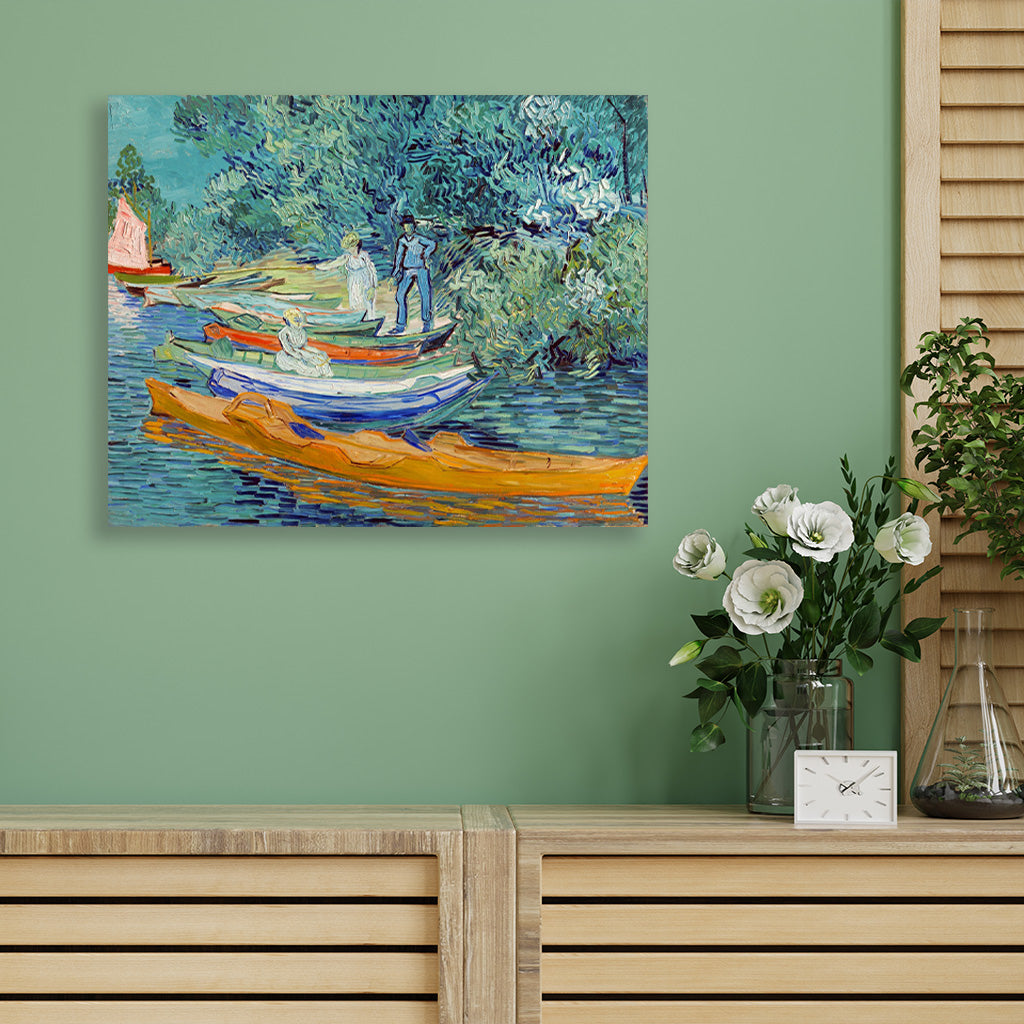 Bank of the Oise at Auvers (1890) famous painting 5 : 4 Horizontal Premium Wall Art Canvas by MeriDeewar