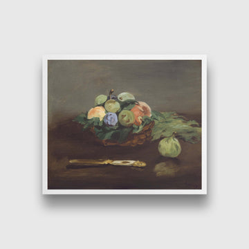 Basket of Fruit Painting-Meri Deewar 1 : 1 Square Premium Wall Art Canvas by MeriDeewar