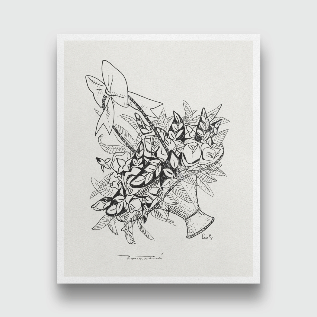 Basket with flowers Painting 4 :5 Vertical Premium Wall Art Canvas by MeriDeewar