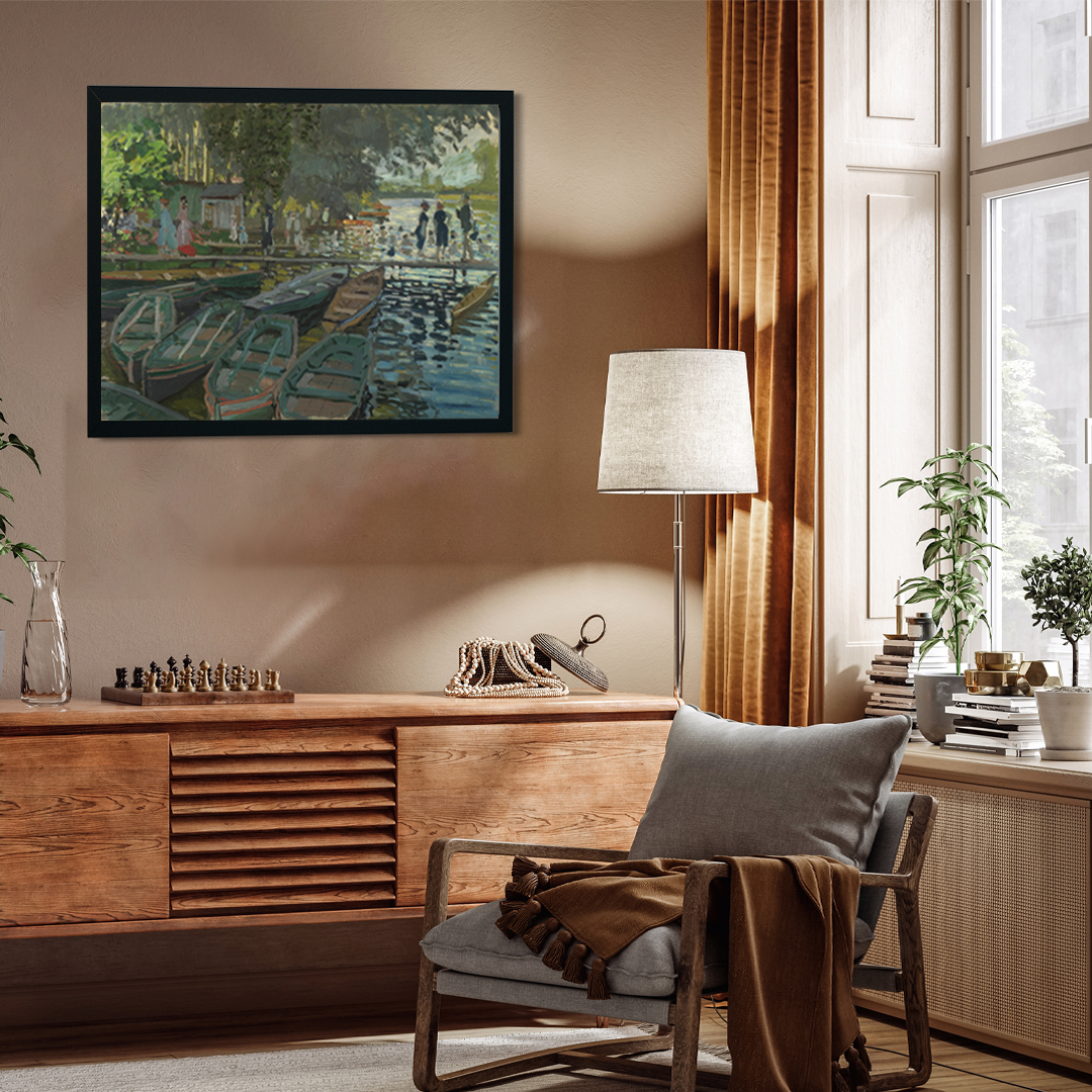 Bathers at La Grenouillère Painting 4 : 3 Horizontal Premium Wall Art Canvas by MeriDeewar
