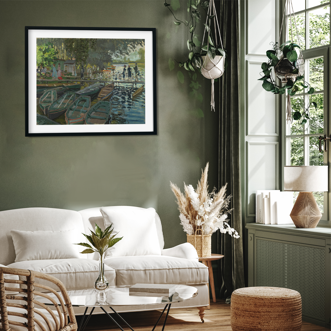 Bathers at La Grenouillère Painting 4 : 3 Horizontal Premium Wall Art Canvas by MeriDeewar