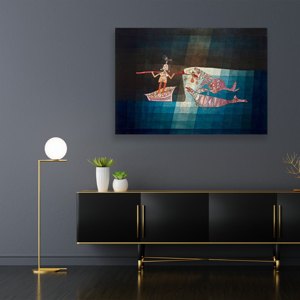 Battle scene from the funny and fantastic opera The Seafarers painting - Meri Deewar 3 : 2 Horizontal Premium Wall Art Canvas by MeriDeewar