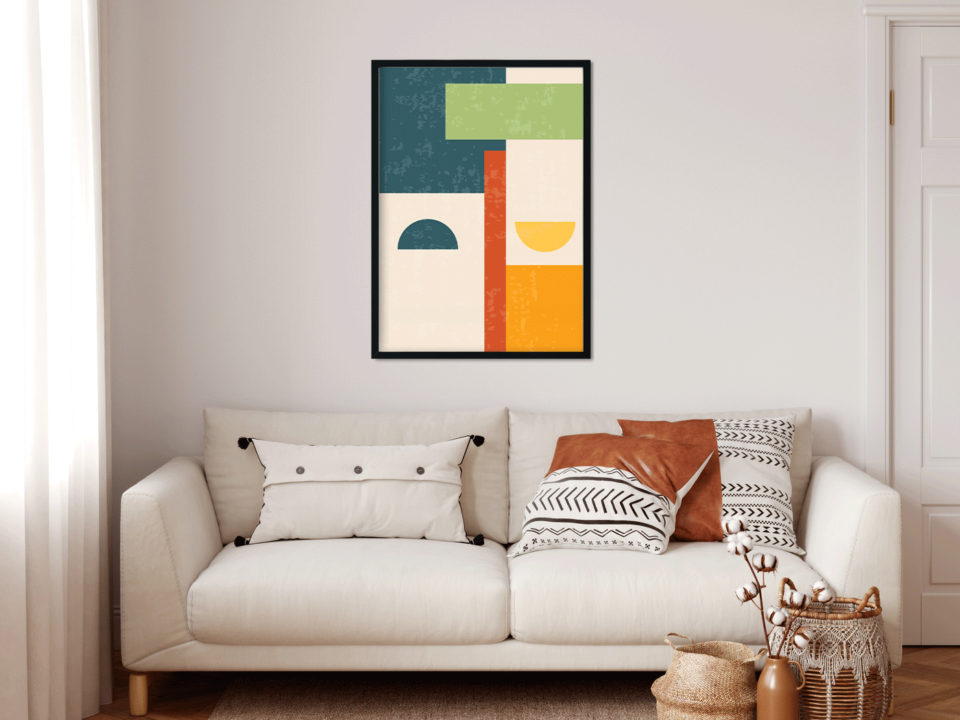 Bauhaus Style Wall Art Painting 3 : 4.2 Vertical Premium Wall Art Canvas by MeriDeewar