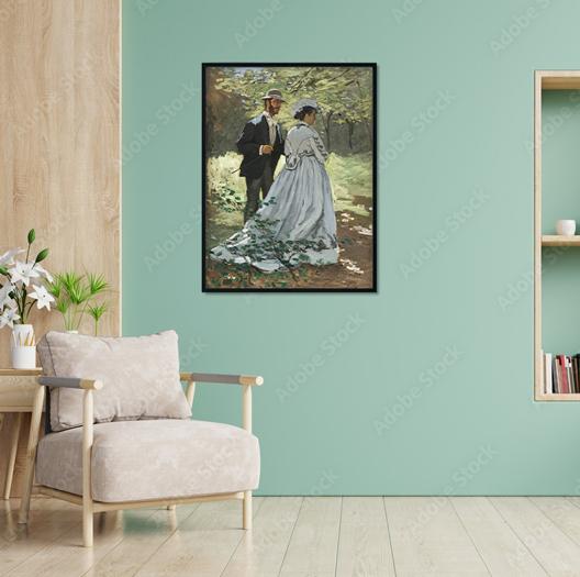 Bazille and Camille Painting - Meri Deewar 3 : 4 Vertical Premium Wall Art Canvas by MeriDeewar
