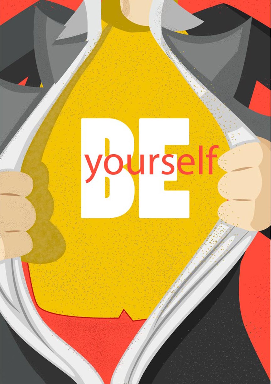 Be yourself start-up Poster Poster A3 / Poster Premium Wall Art Canvas by MeriDeewar