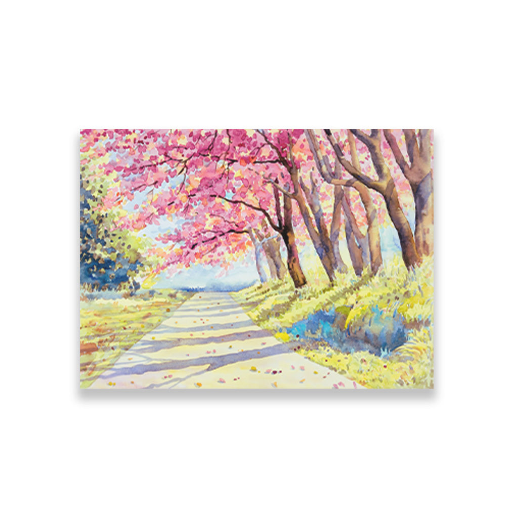 Beautiful Cosmos Flower Painting-Meri Deewar 1 : 1 Square Premium Wall Art Canvas by MeriDeewar