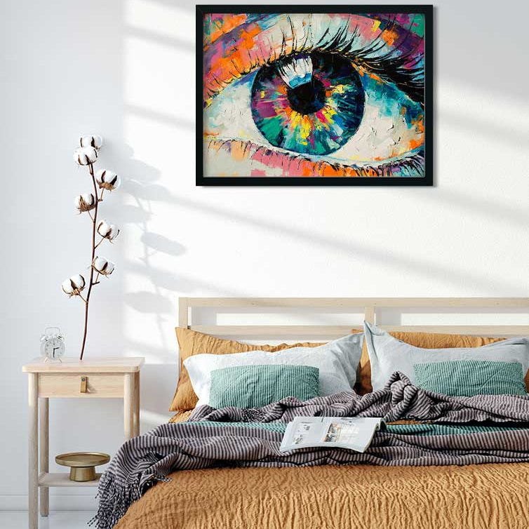 Beautiful Eyes Modern Design Painting 4 : 3 Horizontal Premium Wall Art Canvas by MeriDeewar