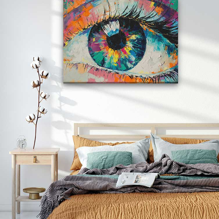Beautiful Eyes Modern Design Painting 4 : 3 Horizontal Premium Wall Art Canvas by MeriDeewar