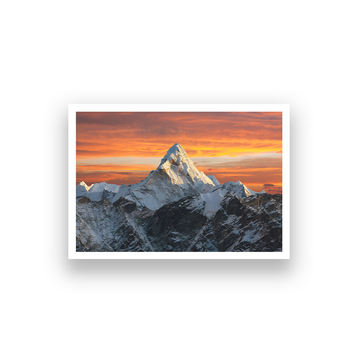 Beautiful Mt. Everest in winter at sunset Wall Painting 4 : 3 Horizontal Premium Wall Art Canvas by MeriDeewar