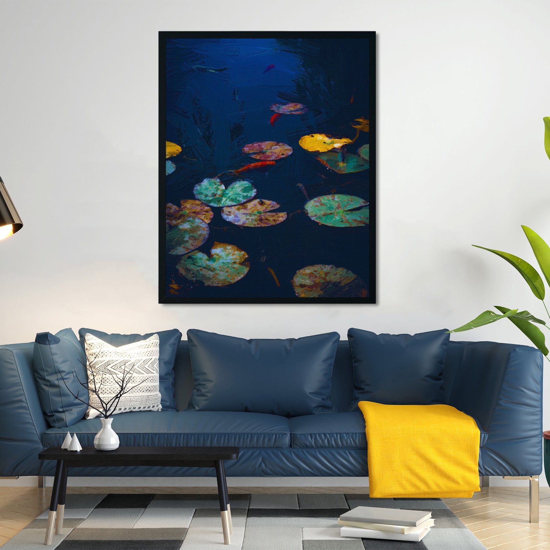 Beautiful realistic lotus Painting - Meri Deewar 3 : 4 Vertical Premium Wall Art Canvas by MeriDeewar