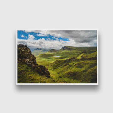 Beautiful sunrise over the mountain range Painting - Meri Deewar 3 : 2 Horizontal Premium Wall Art Canvas by MeriDeewar