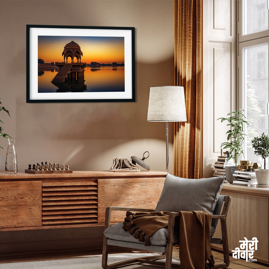 Beautiful Sunset Wall Painting 3 : 2 Horizontal Premium Wall Art Canvas by MeriDeewar