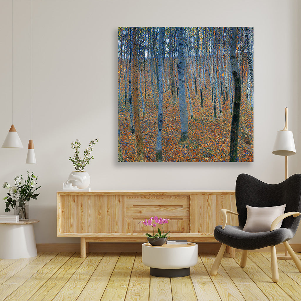 Beech Grove painting 1 : 1 Square Premium Wall Art Canvas by MeriDeewar