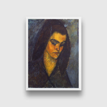 Beggar woman Painting-Meri Deewar 4 X 5.5 Vertical Premium Wall Art Canvas by MeriDeewar