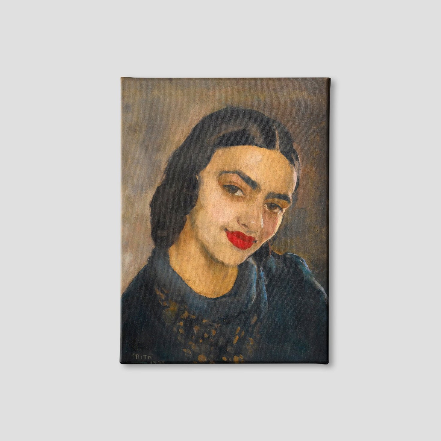 Behind The Canvas Self Portrait Painting - Meri Deewar 2 : 3 Vertical Premium Wall Art Canvas by MeriDeewar