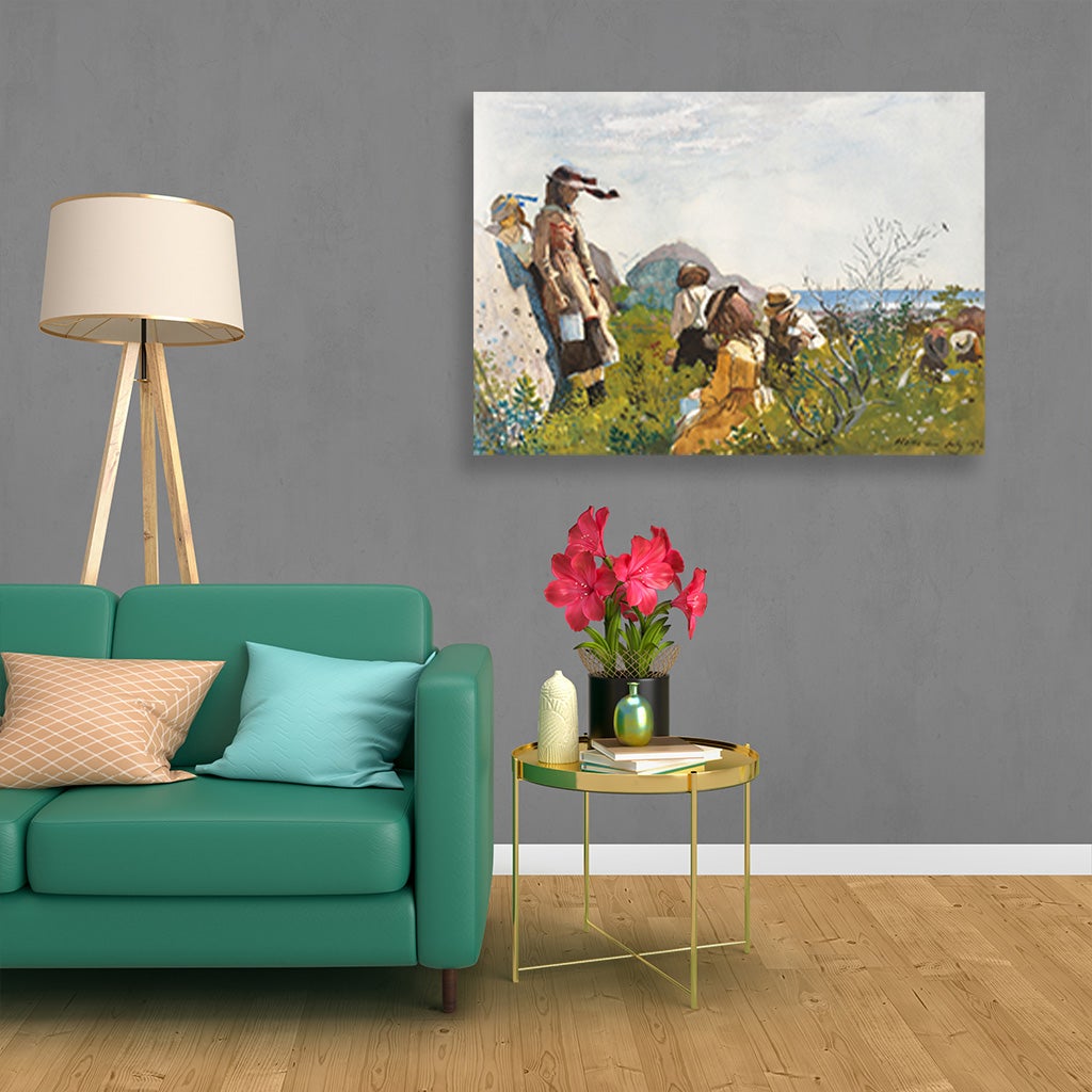 Berry Pickers painting -Meri Deewar 3 : 2 Horizontal Premium Wall Art Canvas by MeriDeewar