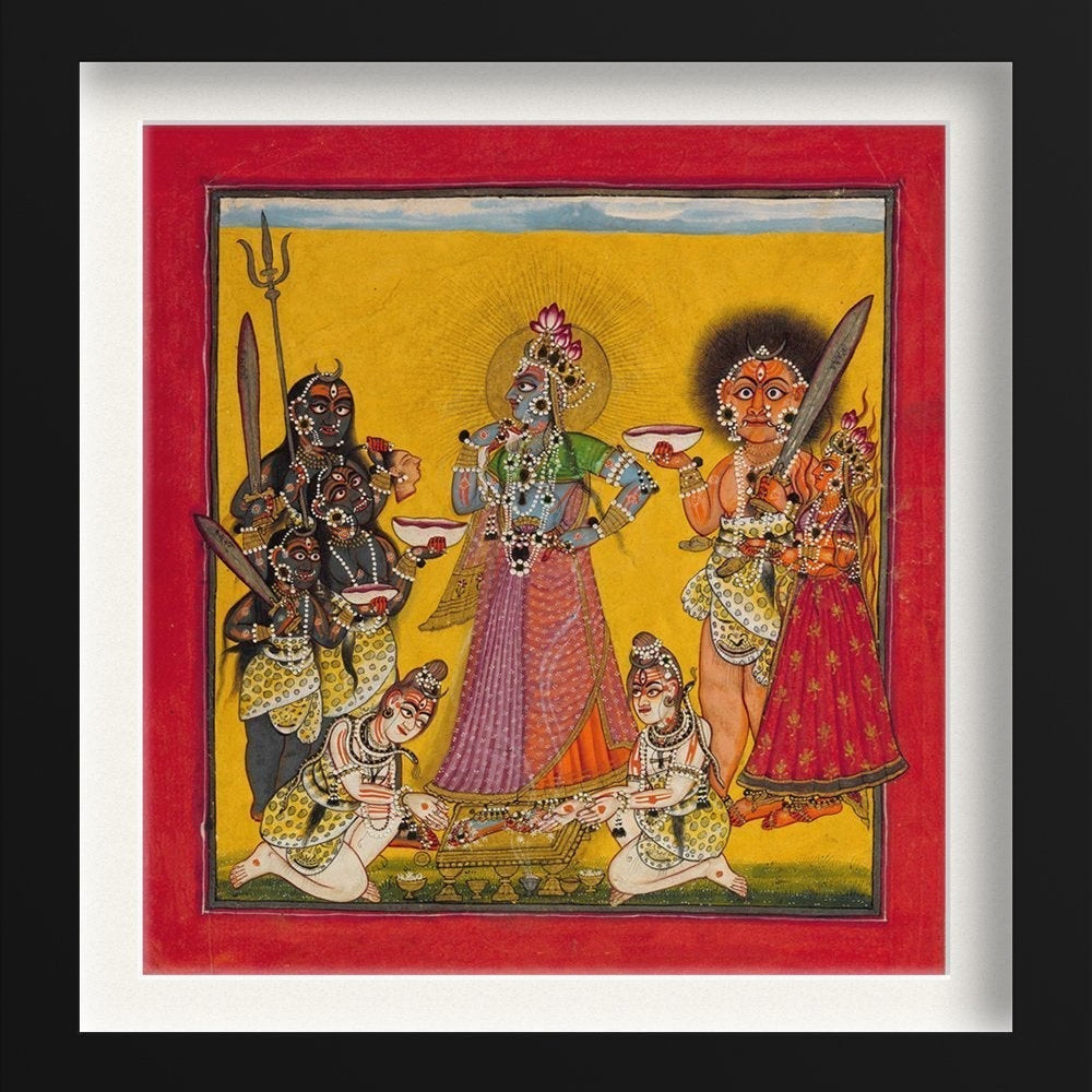 Bhadrakali Painting - Meri Deewar 1 : 1 Square Premium Wall Art Canvas by MeriDeewar