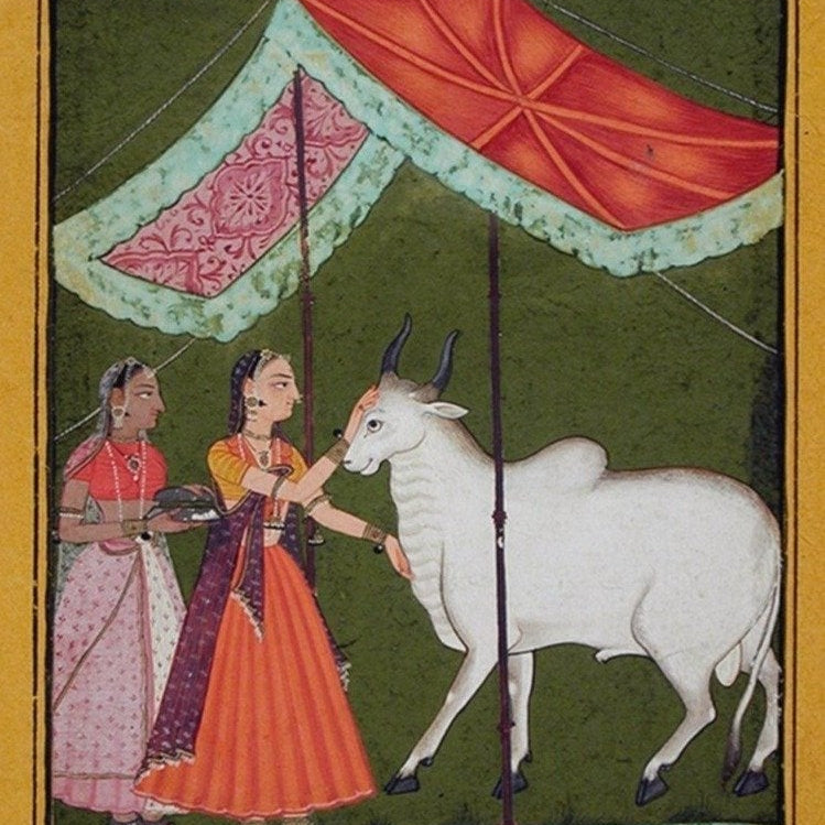 Bhairavi Ragini, First Wife of Bhairava Raga, Folio from a Ragamala (Garland of Melodies) Painting-Meri Deewar 3 : 4 Vertical Premium Wall Art Canvas by MeriDeewar