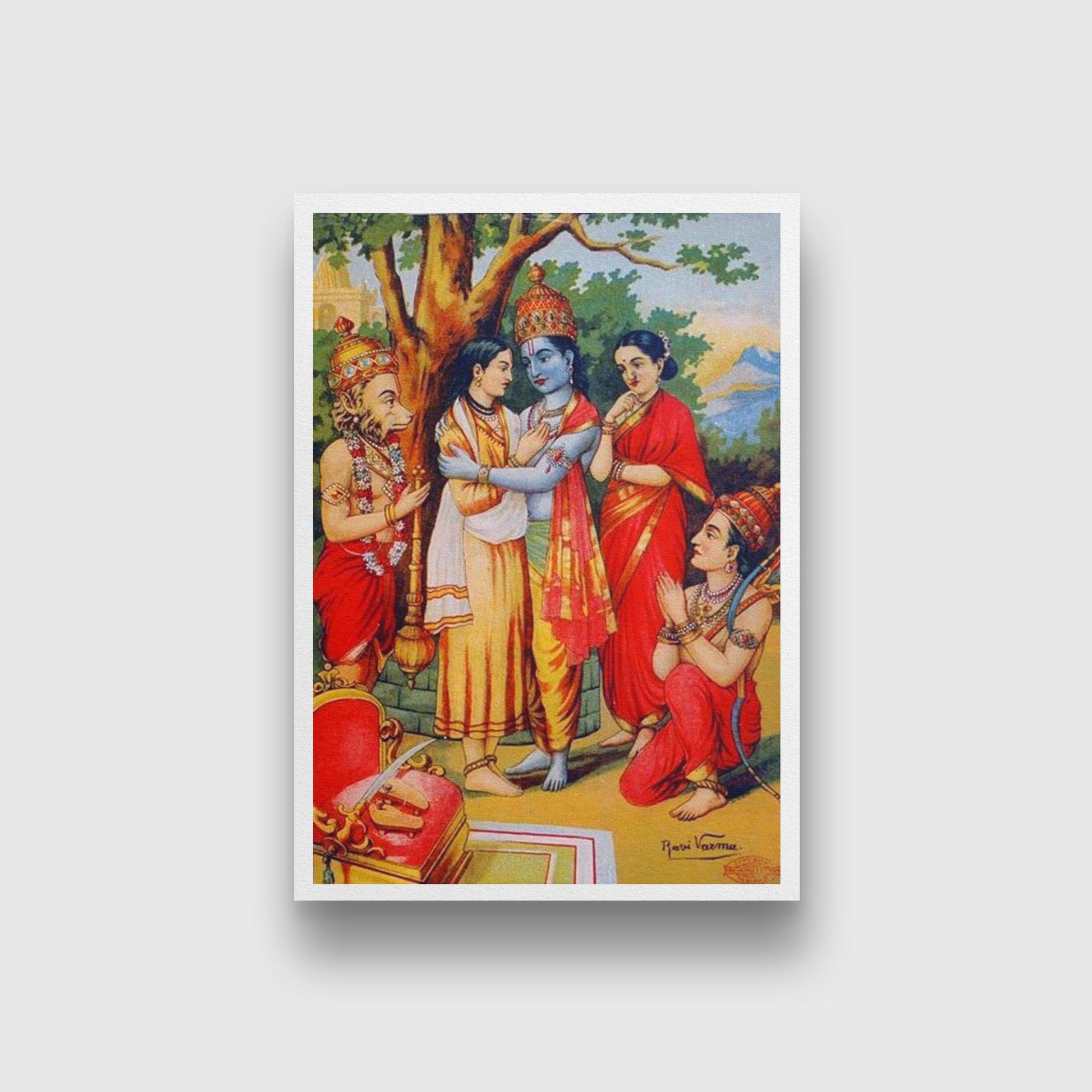 Bharat Milap Painting - Meri Deewar 2 : 3 Vertical Premium Wall Art Canvas by MeriDeewar