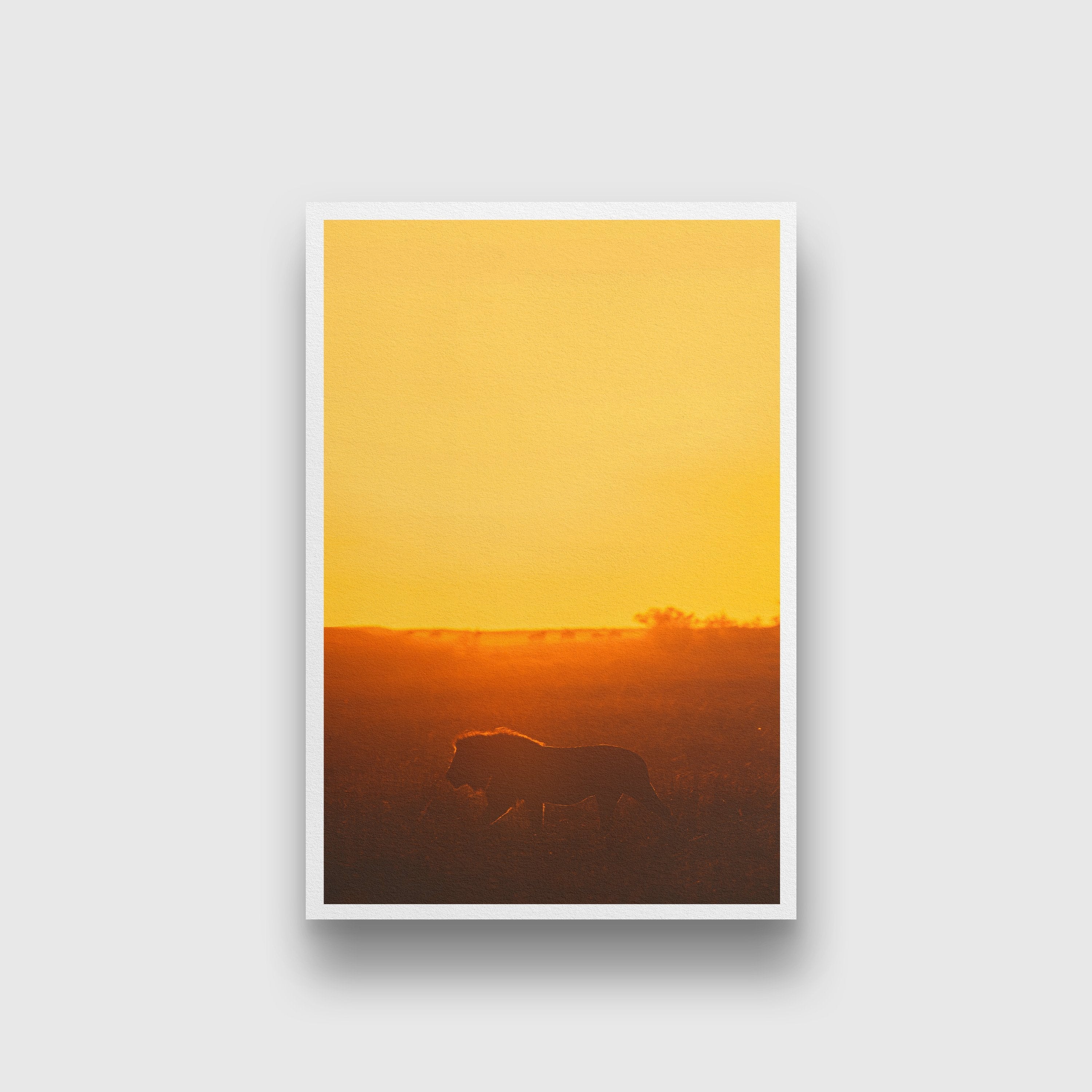 Big male lion lying on the grass Painting - Meri Deewar 2 : 3 Vertical Premium Wall Art Canvas by MeriDeewar