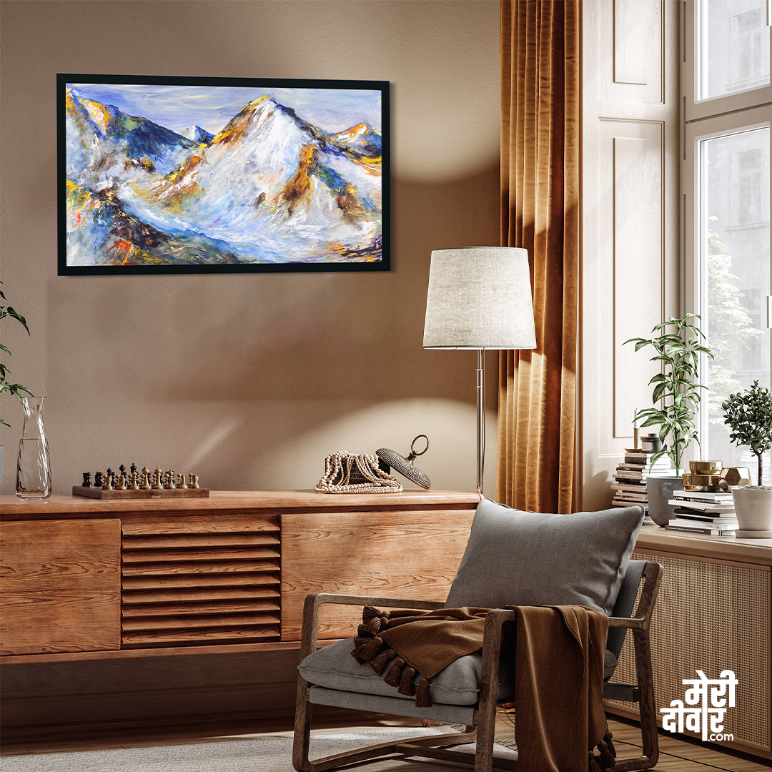 Big Panoramic Beautiful Abstract Canvas Painting 2 : 1 Horizontal Premium Wall Art Canvas by MeriDeewar