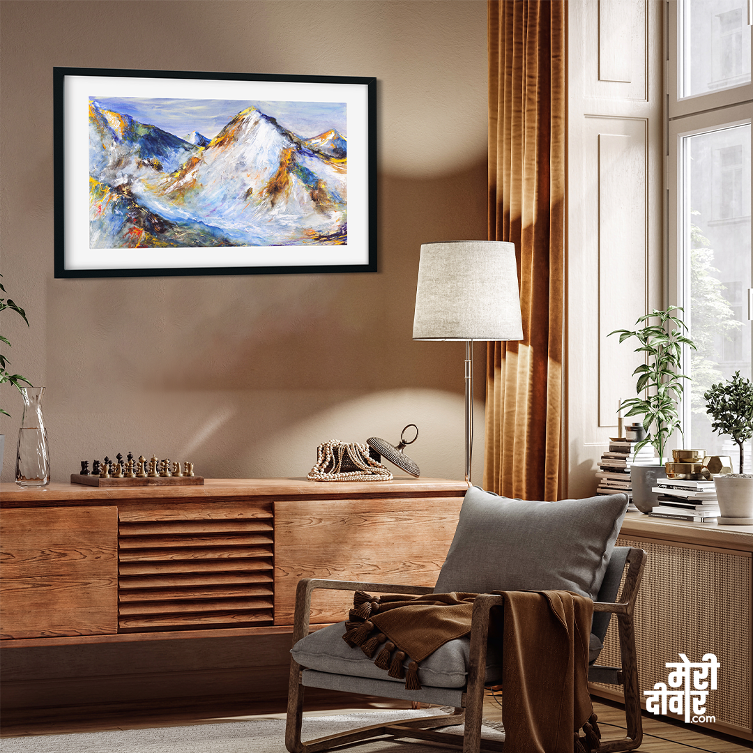 Big Panoramic Beautiful Abstract Canvas Painting 2 : 1 Horizontal Premium Wall Art Canvas by MeriDeewar