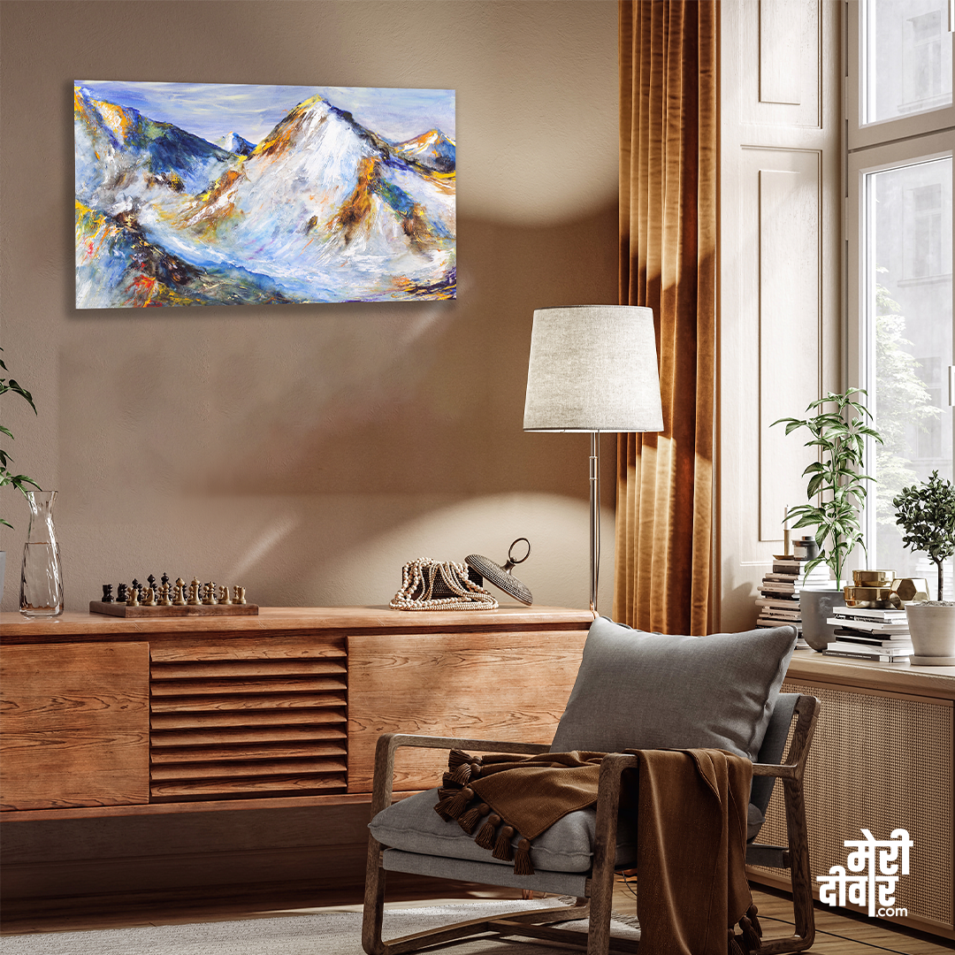 Big Panoramic Beautiful Abstract Canvas Painting 2 : 1 Horizontal Premium Wall Art Canvas by MeriDeewar