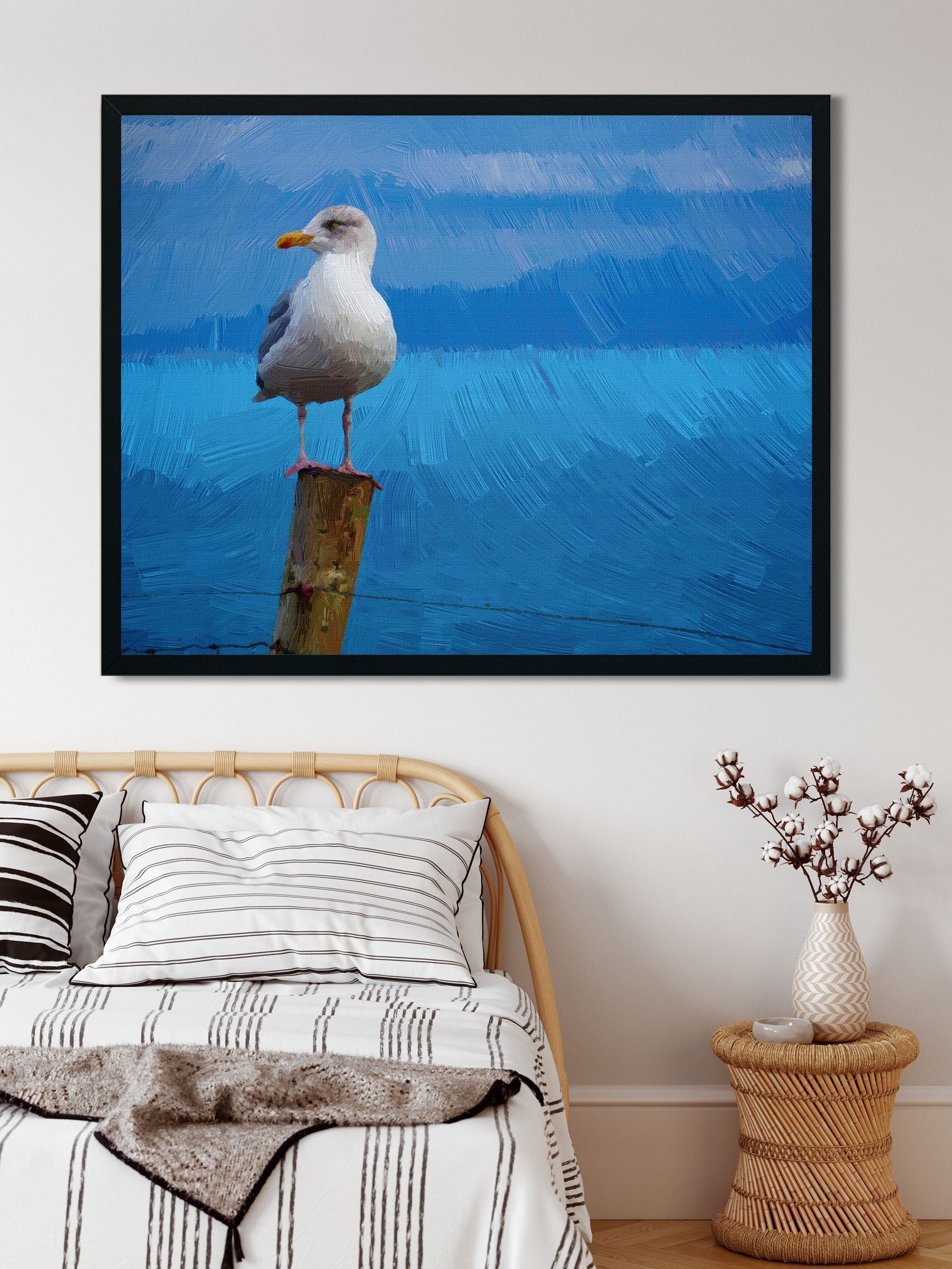 Bird Painting - Meri Deewar 4 : 3 Horizontal Premium Wall Art Canvas by MeriDeewar
