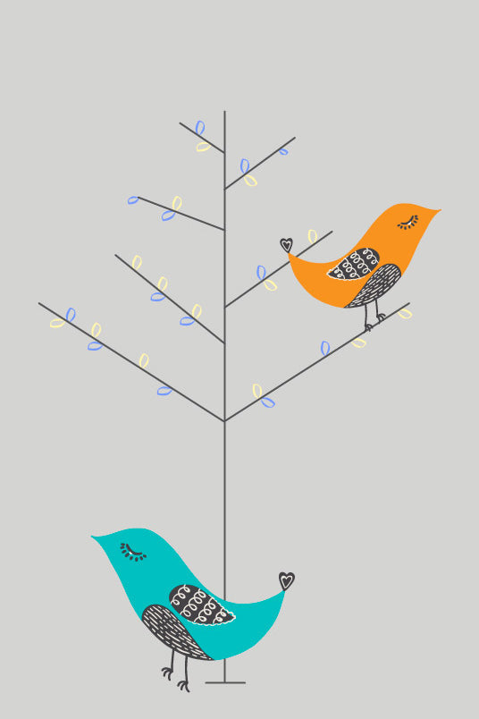 Birds For Kids Painting 2 : 3 Vertical Premium Wall Art Canvas by MeriDeewar