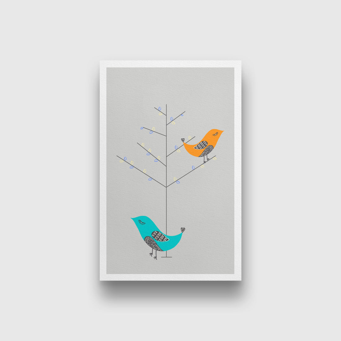 Birds For Kids Painting 2 : 3 Vertical Premium Wall Art Canvas by MeriDeewar