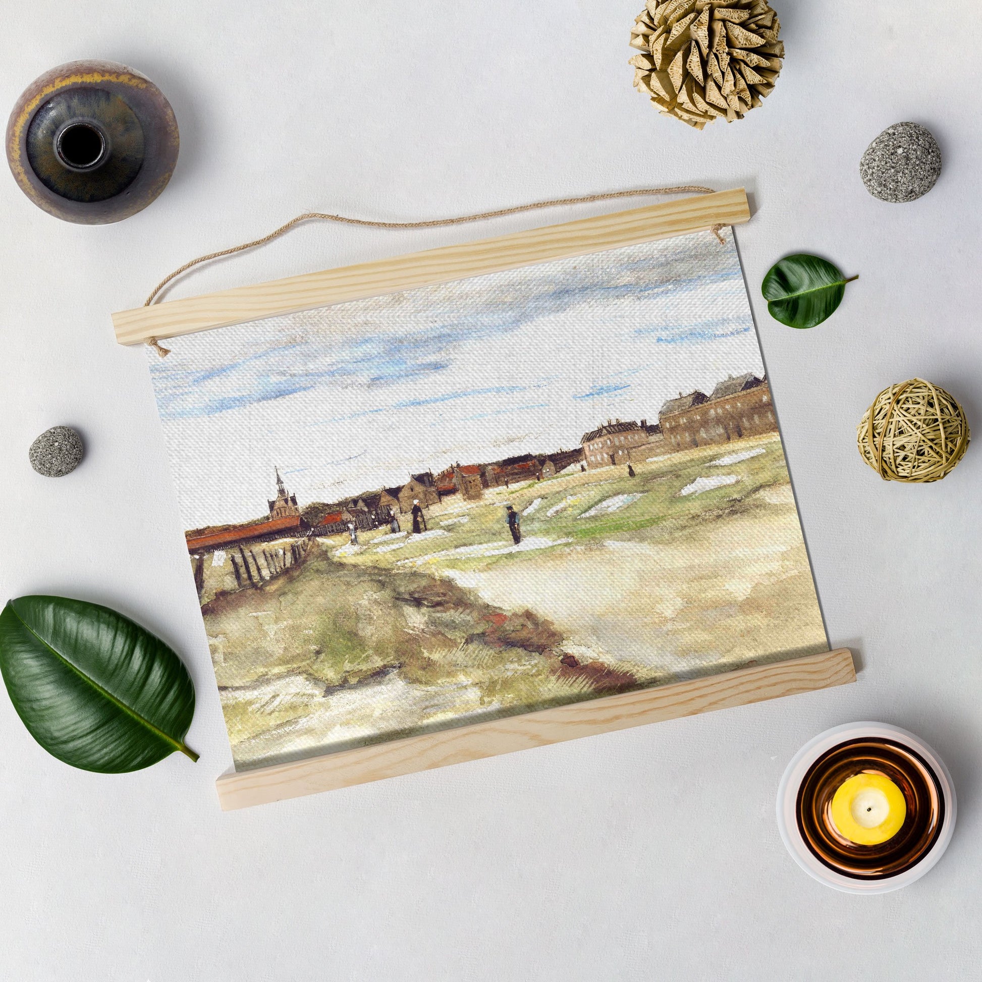 Bleachery At Scheveningen 1882 By Van Gogh Hanging Canvas Painting-Meri Deewar Hanging Canvas Premium Wall Art Canvas by MeriDeewar