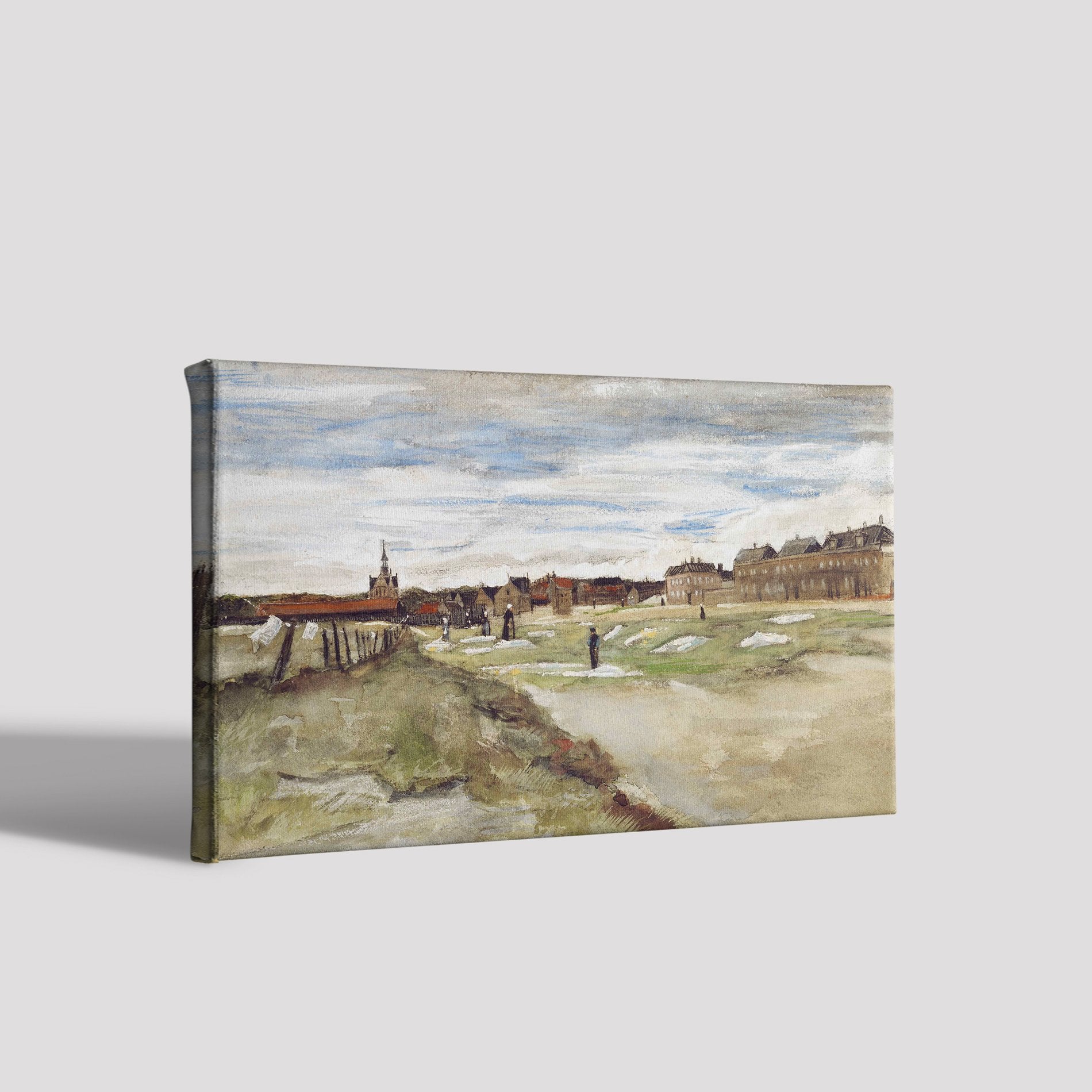 Bleachery at Scheveningen, 1882 By Van Gogh Painting-Meri Deewar 3 : 2 Horizontal Premium Wall Art Canvas by MeriDeewar