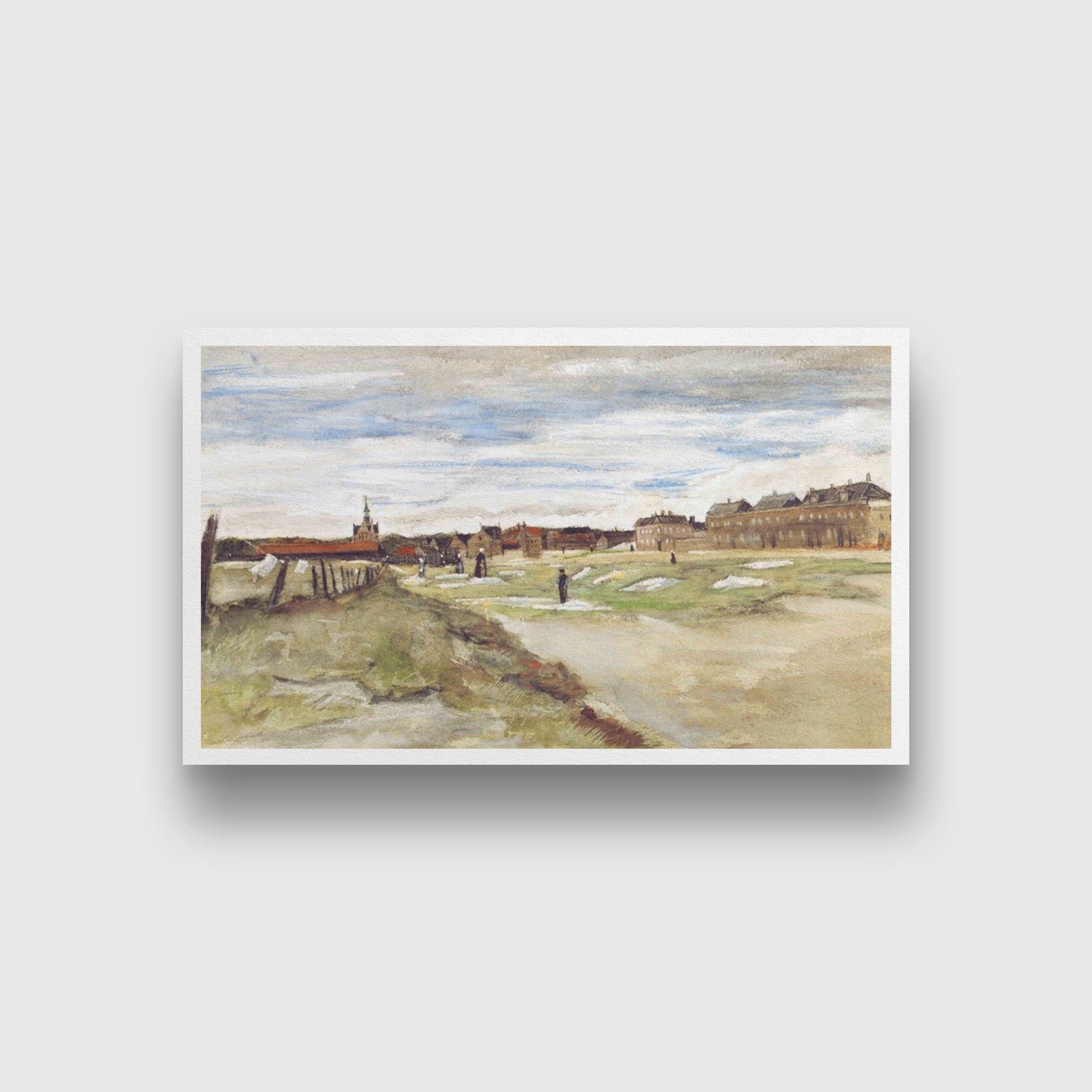 Bleachery at Scheveningen, 1882 By Van Gogh Painting-Meri Deewar 3 : 2 Horizontal Premium Wall Art Canvas by MeriDeewar