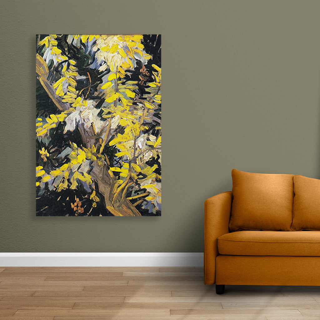 Blossoming Acacia Branches (1890) famous painting II 3 : 4 Vertical Premium Wall Art Canvas by MeriDeewar