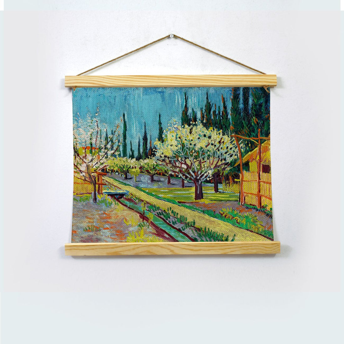 Blossoming Orchard By Van Gogh Hanging Canvas Painting-Meri Deewar Hanging Canvas Premium Wall Art Canvas by MeriDeewar