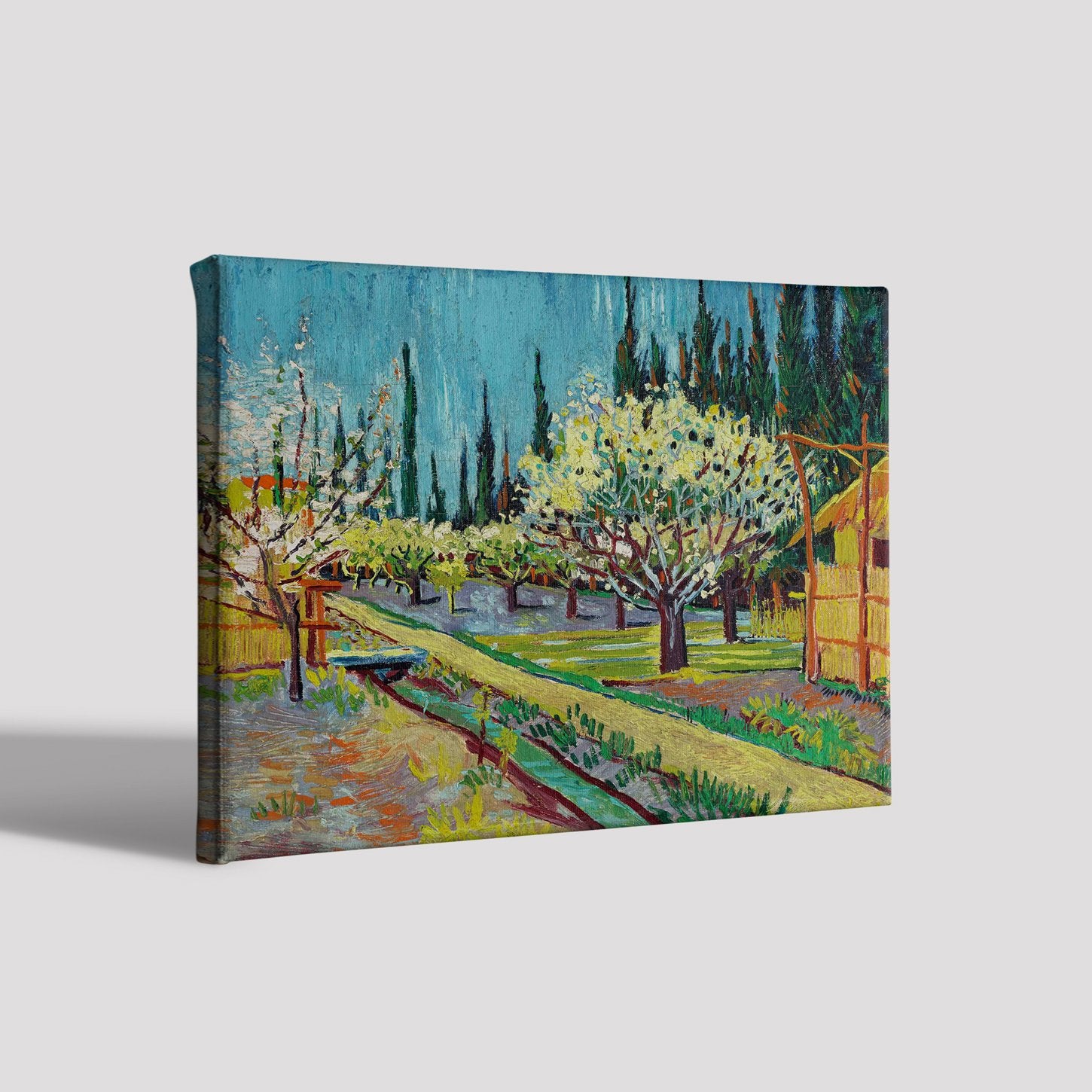Blossoming orchard By Van Gogh Painting-Meri Deewar 5 : 4 Horizontal Premium Wall Art Canvas by MeriDeewar