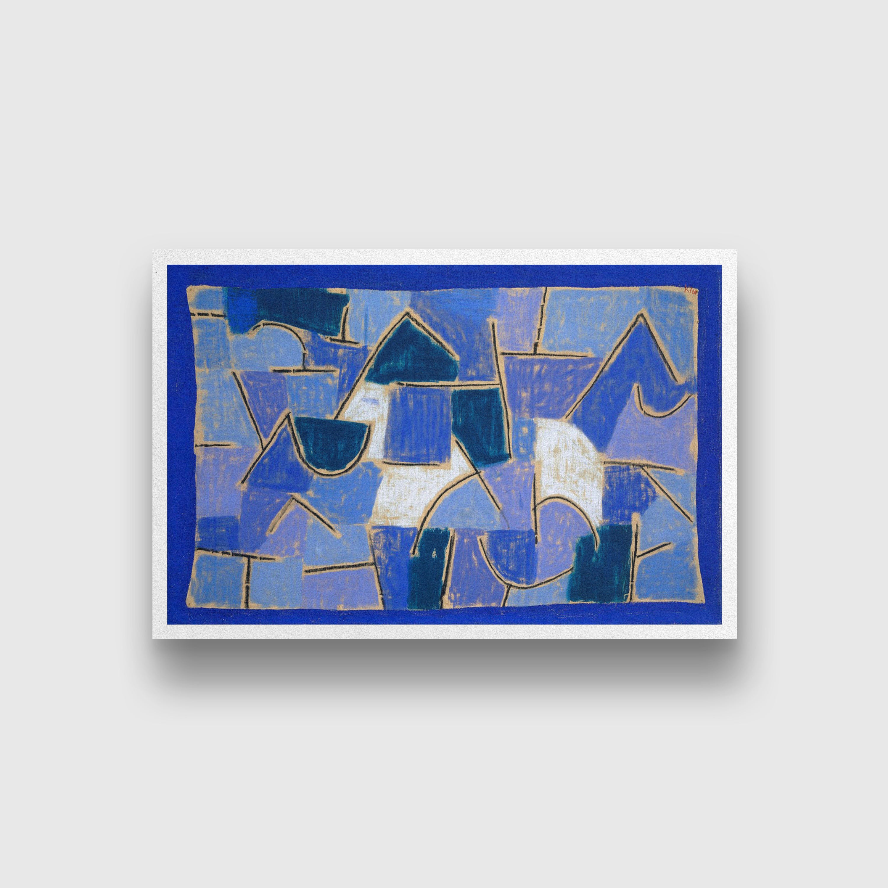 Blue night painting - Meri Deewar 3 : 2 Horizontal Premium Wall Art Canvas by MeriDeewar