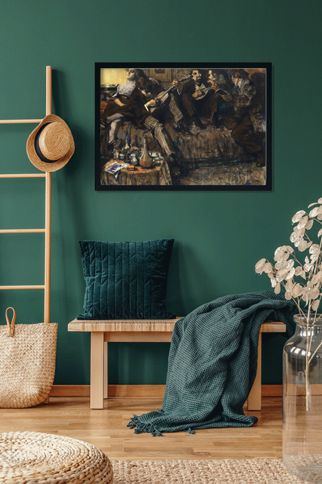 Bohème Painting 4 : 3 Horizontal Premium Wall Art Canvas by MeriDeewar