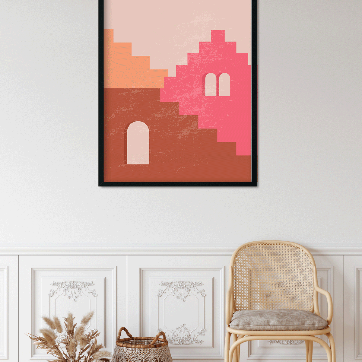 Bohemian modern minimalist abstract aesthetic illustrations Painting 4 :5 Vertical Premium Wall Art Canvas by MeriDeewar