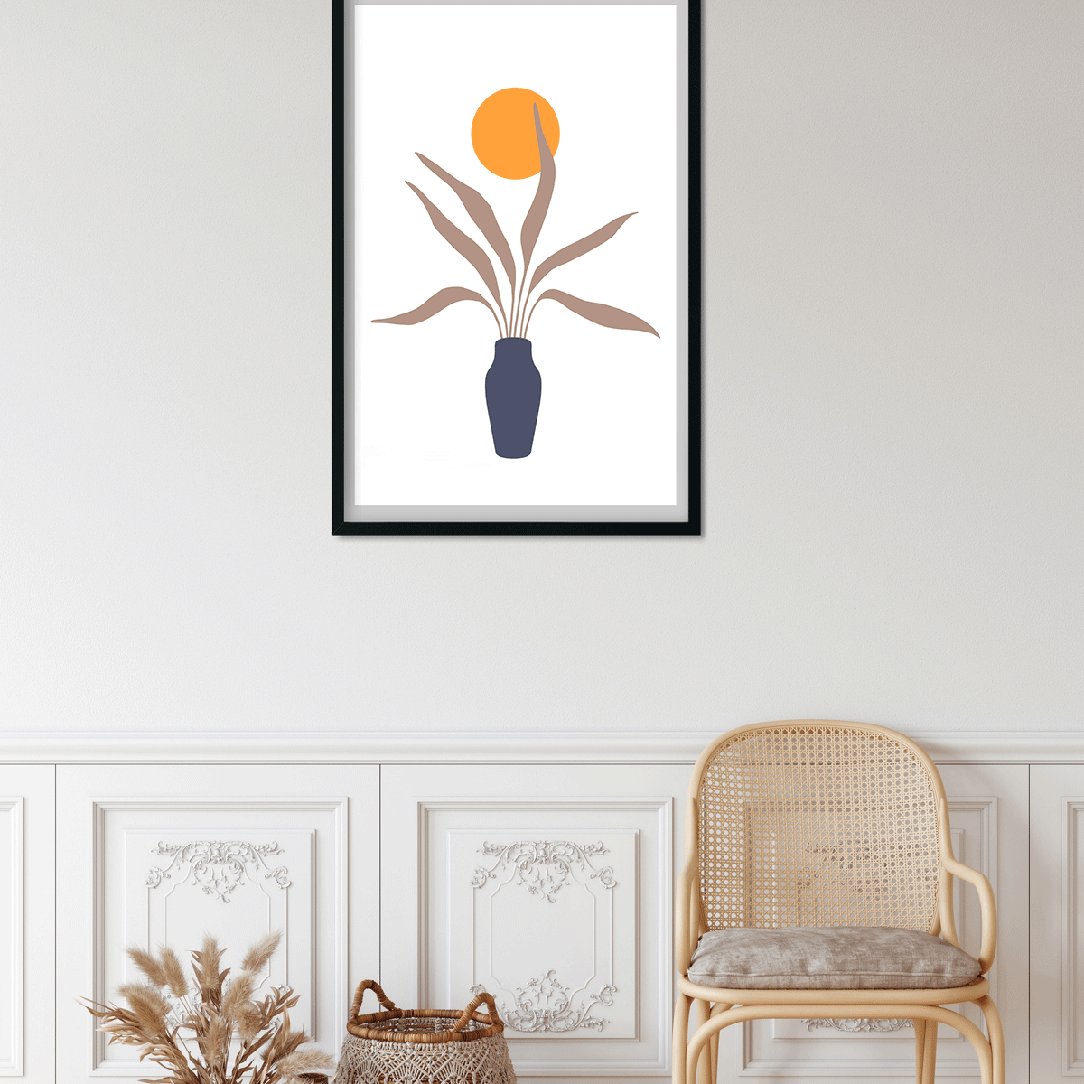 Boho art mid century Painting 2 : 3 Vertical Premium Wall Art Canvas by MeriDeewar
