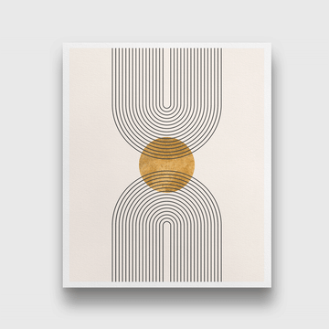 Boho art with rainbow golden shape Painting 5 : 6 Vertical Premium Wall Art Canvas by MeriDeewar
